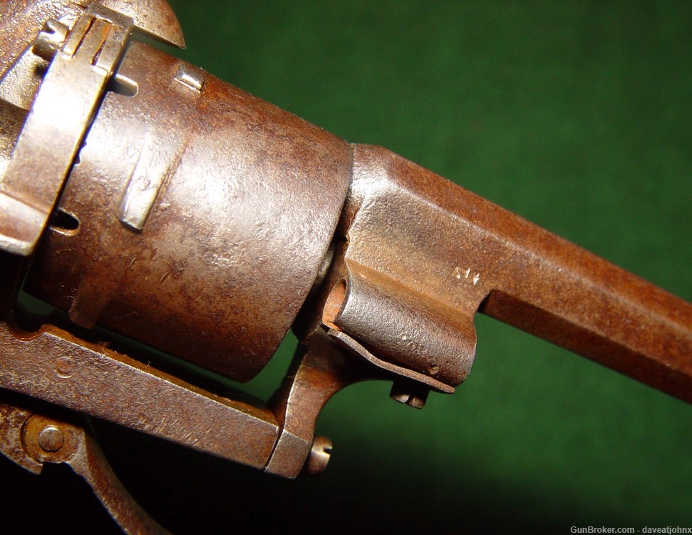 Antique 1860's 7mm Belgian Folding Trigger Pinfire Revolver-img-9