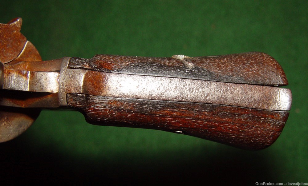 Antique 1860's 7mm Belgian Folding Trigger Pinfire Revolver-img-6