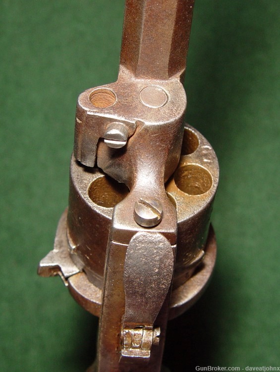 Antique 1860's 7mm Belgian Folding Trigger Pinfire Revolver-img-3