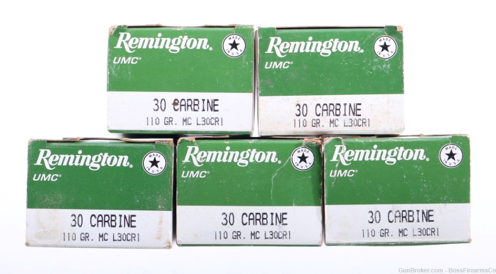 Remington UMC .30 Carbine 110gr FMJ Lot of 250- New Old Stock (JFM)-img-0