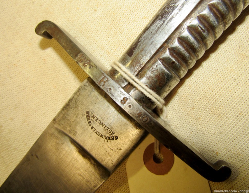 Scarce Steel Handle German Faschinenmesser Short Sword Unit Marked-img-2