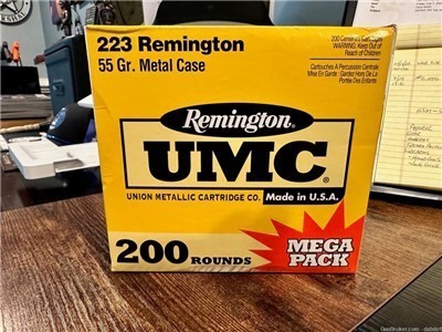 Remington UMC 223 Remington 55 Grain Metal Case Mega Pack 200 Rds 10 Boxes
