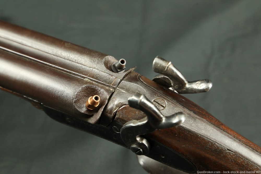 British Williams Back-Action 12 Bore Percussion Double Gun Shotgun Antique-img-26