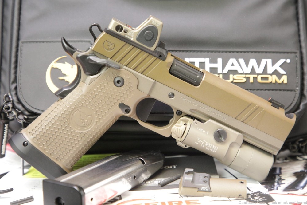 Nighthawk Custom Sandhawk 9mm Semi-Auto 2011 Pistol RMR & X300U CA PPT OK-img-2