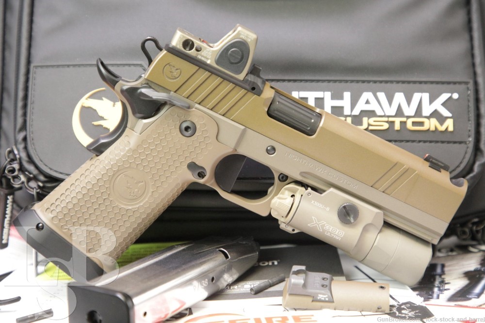 Nighthawk Custom Sandhawk 9mm Semi-Auto 2011 Pistol RMR & X300U CA PPT OK-img-0