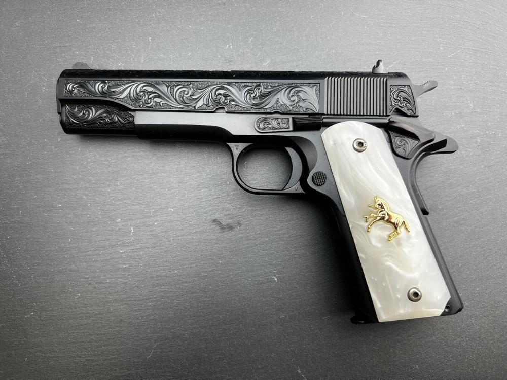 Colt 1911 Custom Engraved Blued Regal by Altamont .45 ACP AAA-img-0