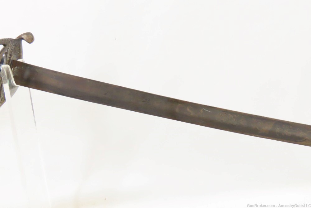  “C.S.A.” Marked Model 1850 Pattern FOOT OFFICER’S Sword Etched Blade BRASS-img-3