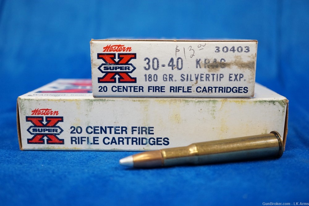 WINCHESTER WESTERN 30-40 KRAG SUPER X 180 GR 2 boxes (40 rounds)-img-0