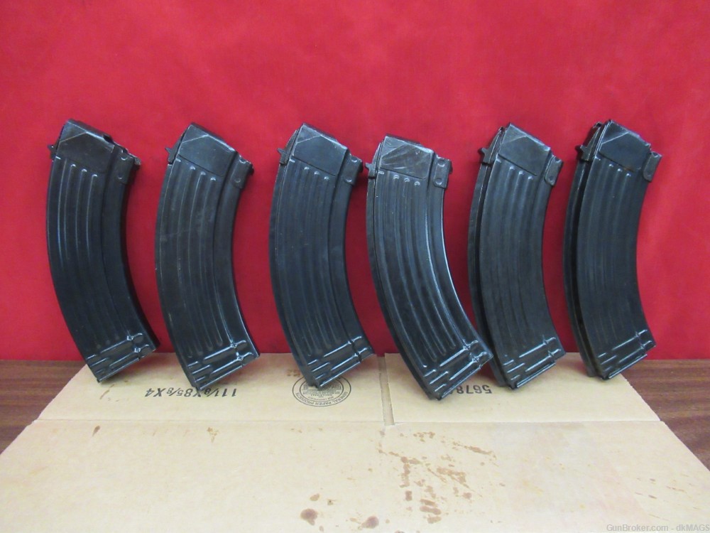 6 Romanian AK47 Magazines 30rd Stamped Steel Military Surplus 7.62x39mm-img-0