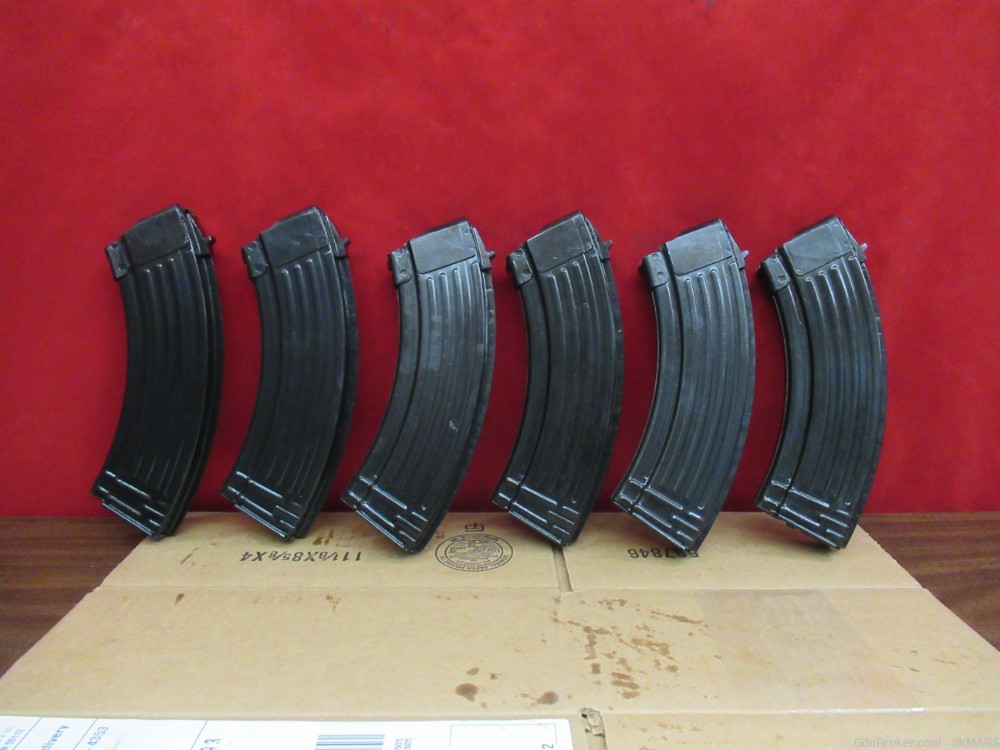 6 Romanian AK47 Magazines 30rd Stamped Steel Military Surplus 7.62x39mm-img-1