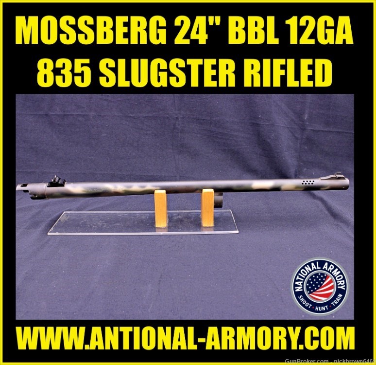 MOSSBERG 835 SLUGSTER  24" PORTED RIFLED BBL 12 GA 3.5" CHAMBER RARE CAMO-img-0