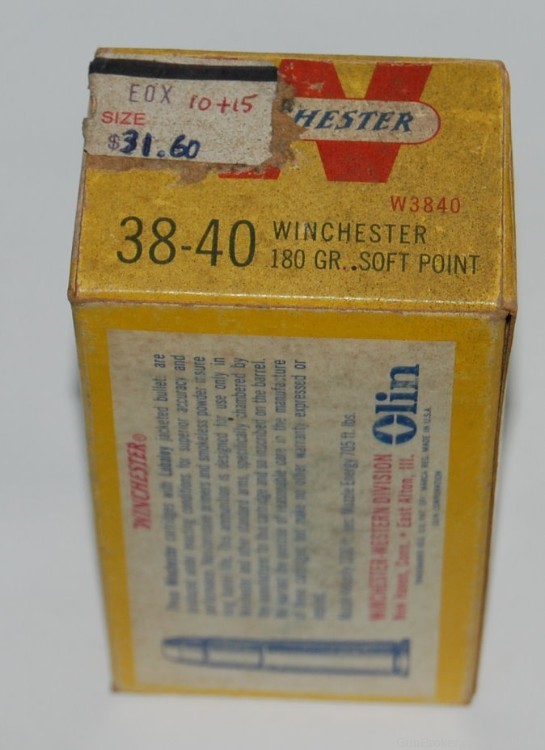 Vintage Full Box of Winchester 38-40 Win w/ 180 gr Soft Point 50 Rounds-img-4