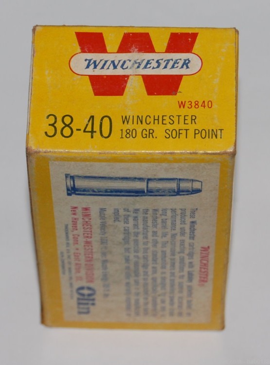 Vintage Full Box of Winchester 38-40 Win w/ 180 gr Soft Point 50 Rounds-img-1
