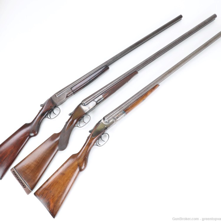 1 Lot of 3 Various Side by Side Shotguns LC Smith, American Arms Hunter Arm-img-0