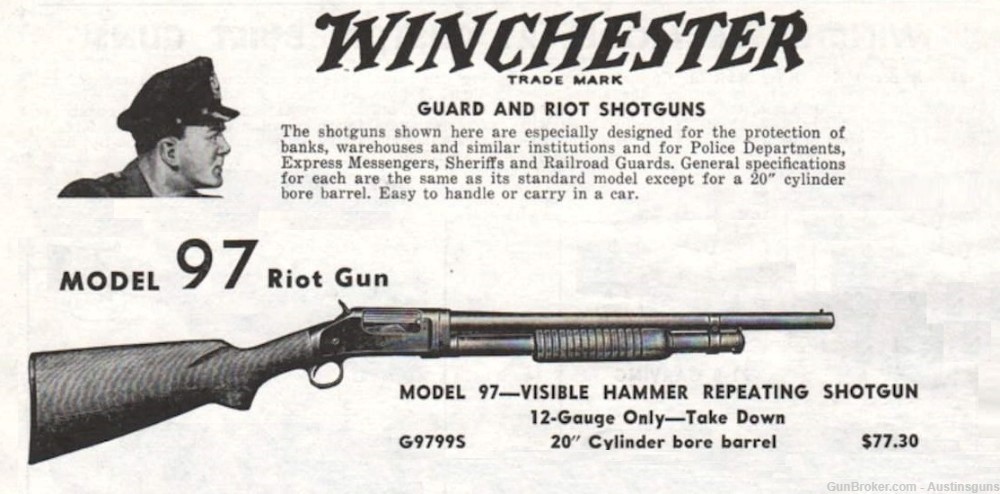 SCARCE & FINE Winchester Model 1897 97 - *20" RIOT Shotgun*-img-8