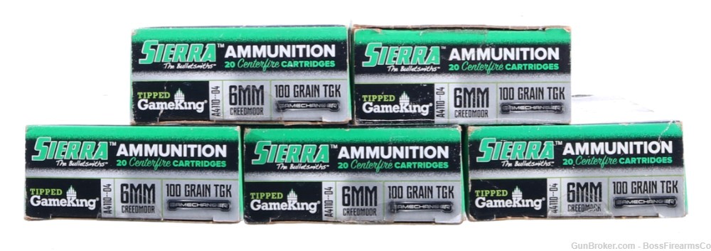 Sierra GameKing 6mm Creedmoor 100gr GameChanger Lot of 100 (JFM)-img-0