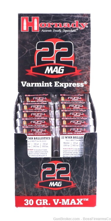 Hornady Varmint Express .22 WMR 30gr V-MAX Lot of 1000 (JFM)-img-0
