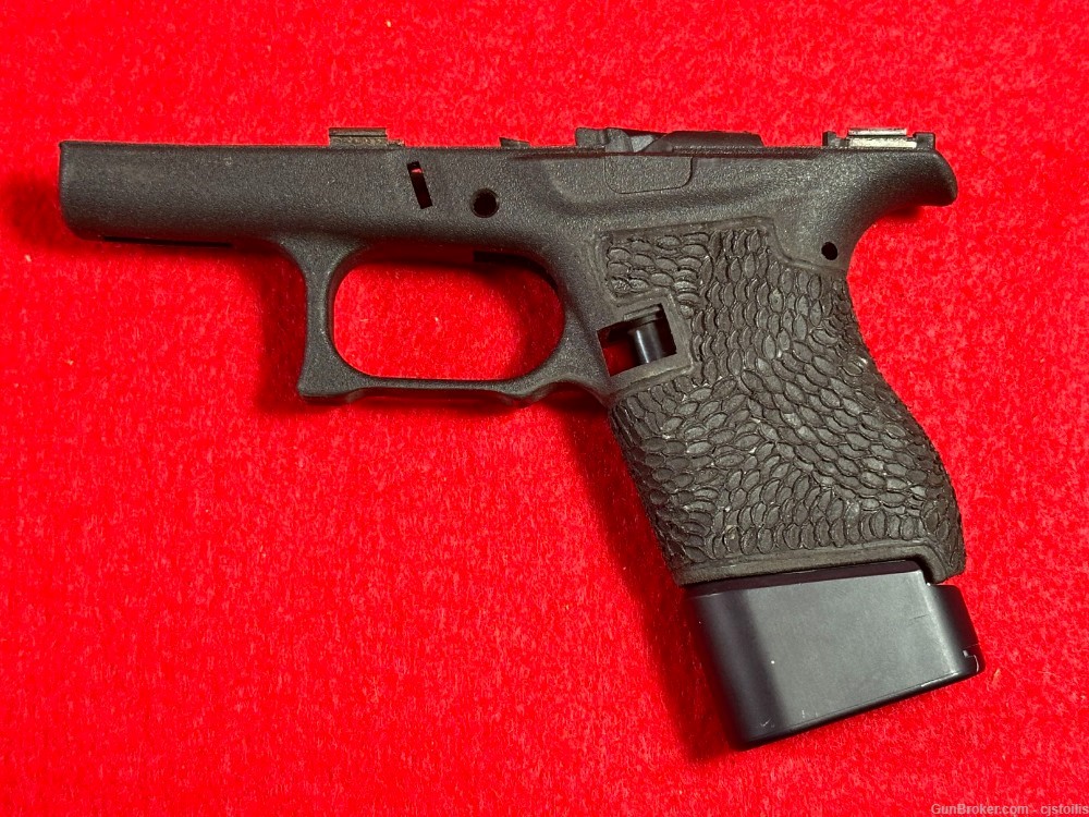 Glock 43 9mm 9x19 Custom Stippled Lower Pistol Frame w/ Magazine-img-1