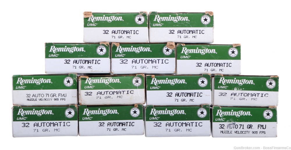 Remington UMC .32 ACP 71gr FMJ Lot of 626- New Old Stock (JFM)-img-0
