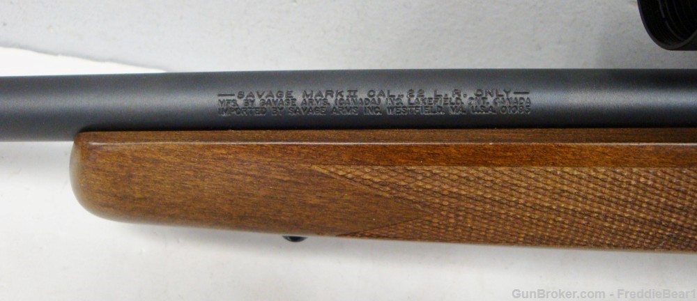 Savage Mark II Rifle 22LR w/ Wood Stock, 21” Barrel & Scope-img-16