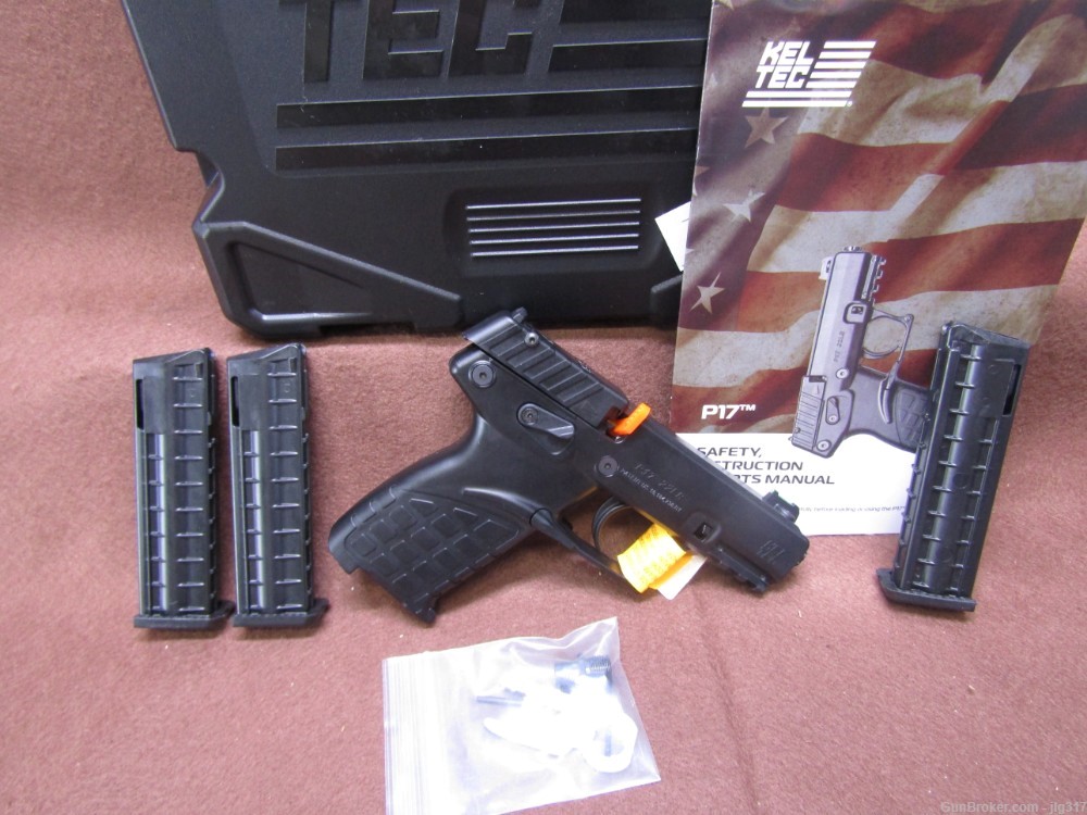 New Kel Tec P17 22 LR Semi Auto Pistol Thumb Safety 3x 10 RD P17BLK-img-0