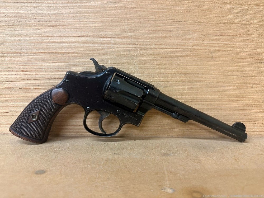 SMITH AND WESSON HAND EJECTOR  38SPL 5 SCREW MODEL 6" PENNY BID-img-0