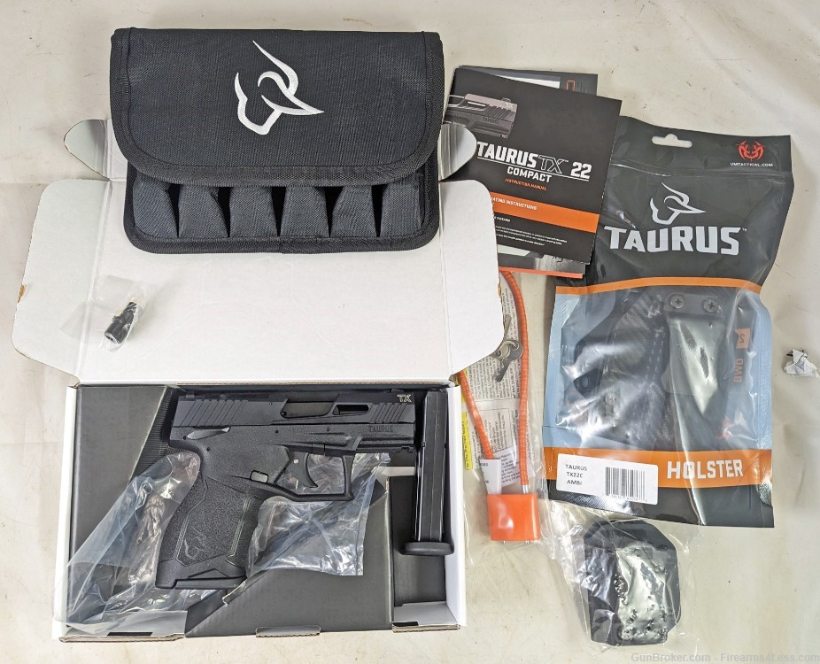 Taurus TX22 Compact TX22C 22LR 3.6" (8) 13rd Mags Holster TB-img-0