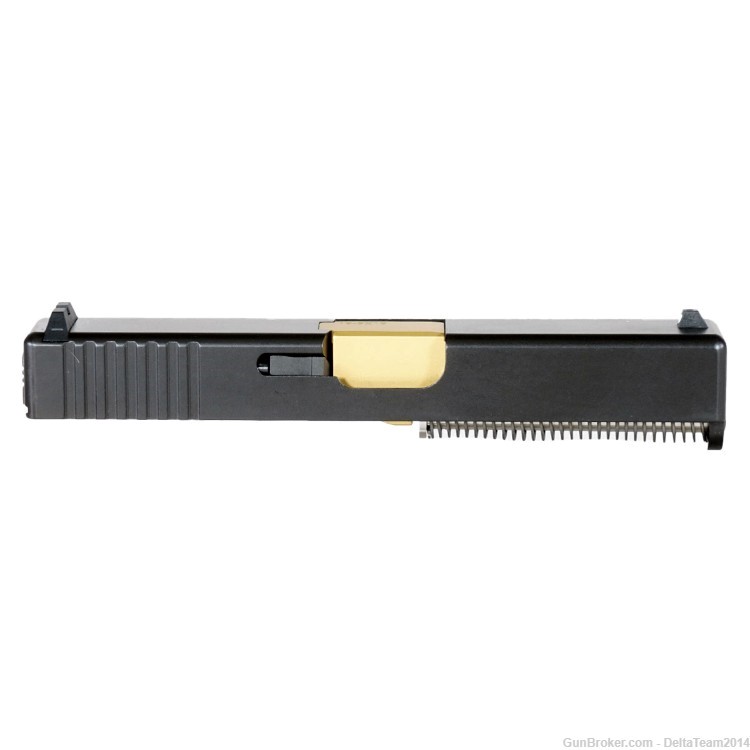 Complete Slide for Glock 19 Gen 1-3 | PVD Gold Barrel | Assembled-img-1