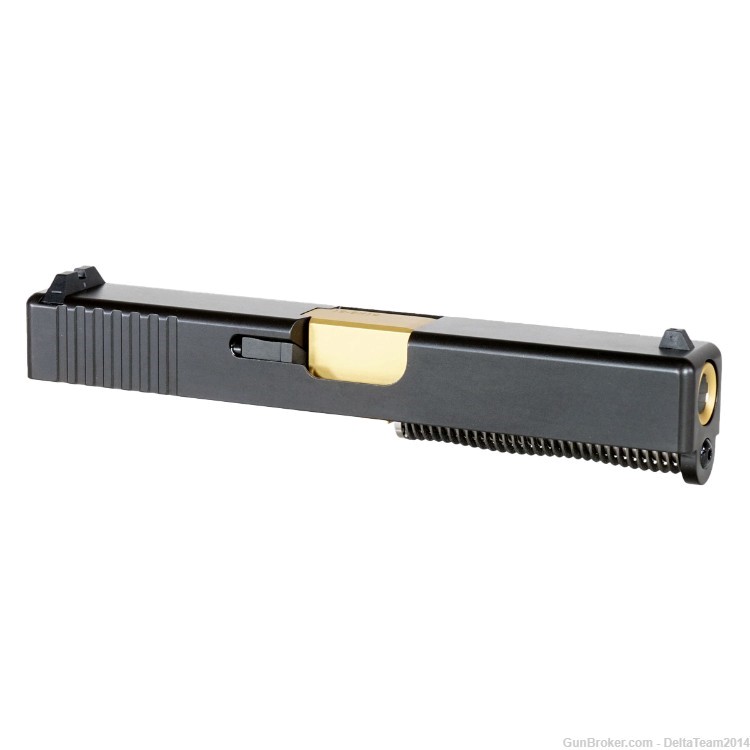 Complete Slide for Glock 19 Gen 1-3 | PVD Gold Barrel | Assembled-img-0