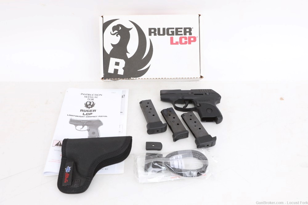Ruger LCP 380 acp UNFIRED w/ Factory Box Holster & THREE MAGS! No Reserve!-img-0