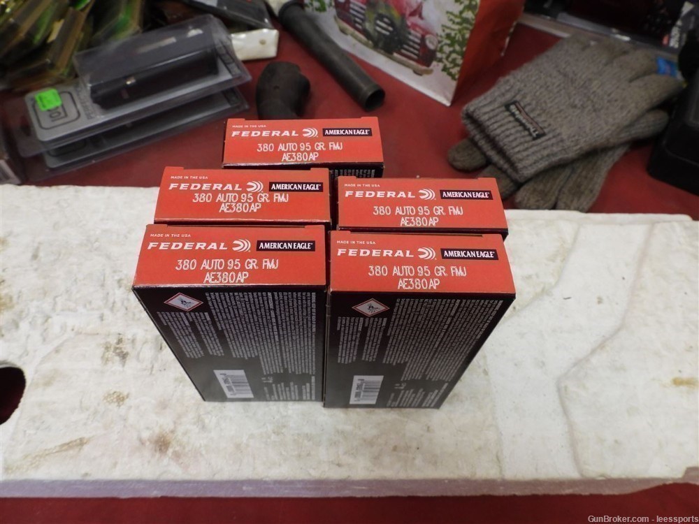 Federal American Eagle 380 ACP 95gr FMJ 5 Boxes NEW-img-1