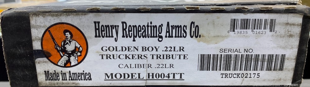 HENRY GOLDENBOY TRUCKERS TRIBUTE 22LR 20" 16+1 H004TT NEW-img-1