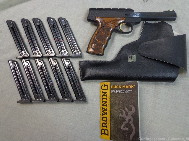 Browning Buck Mark Plus Rosewood, Pistol, 22LR w/Extras - .01 Start!-img-0
