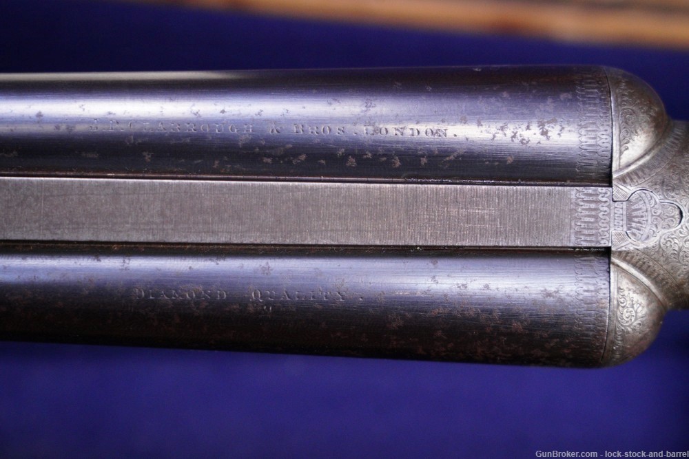 J.P. Clabrough & Bros England SxS 12 GA Double Barrel Shotgun, Antique-img-17