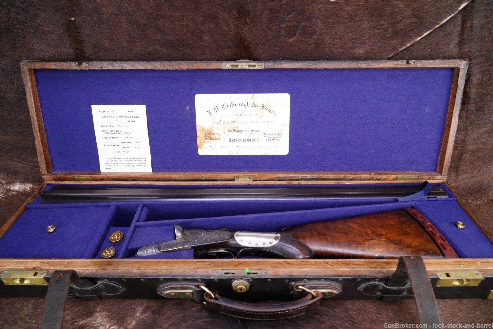 J.P. Clabrough & Bros England SxS 12 GA Double Barrel Shotgun, Antique-img-34