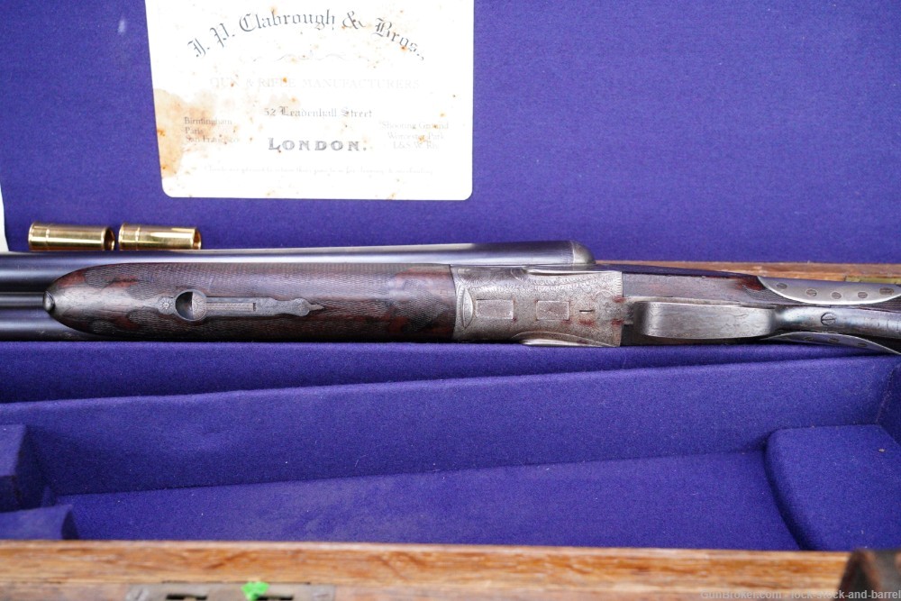 J.P. Clabrough & Bros England SxS 12 GA Double Barrel Shotgun, Antique-img-12