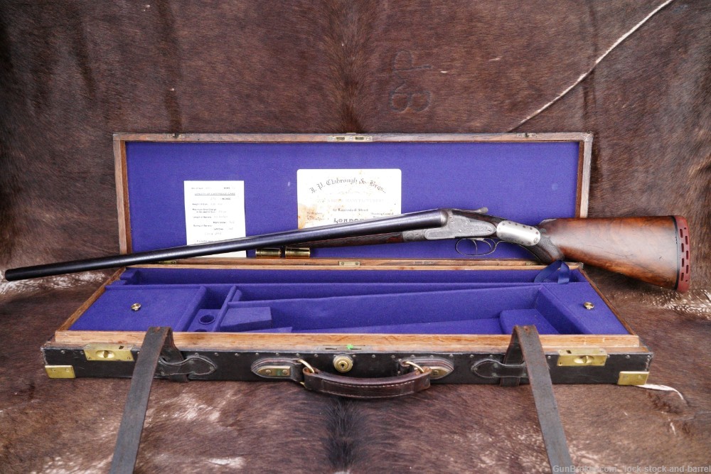 J.P. Clabrough & Bros England SxS 12 GA Double Barrel Shotgun, Antique-img-7