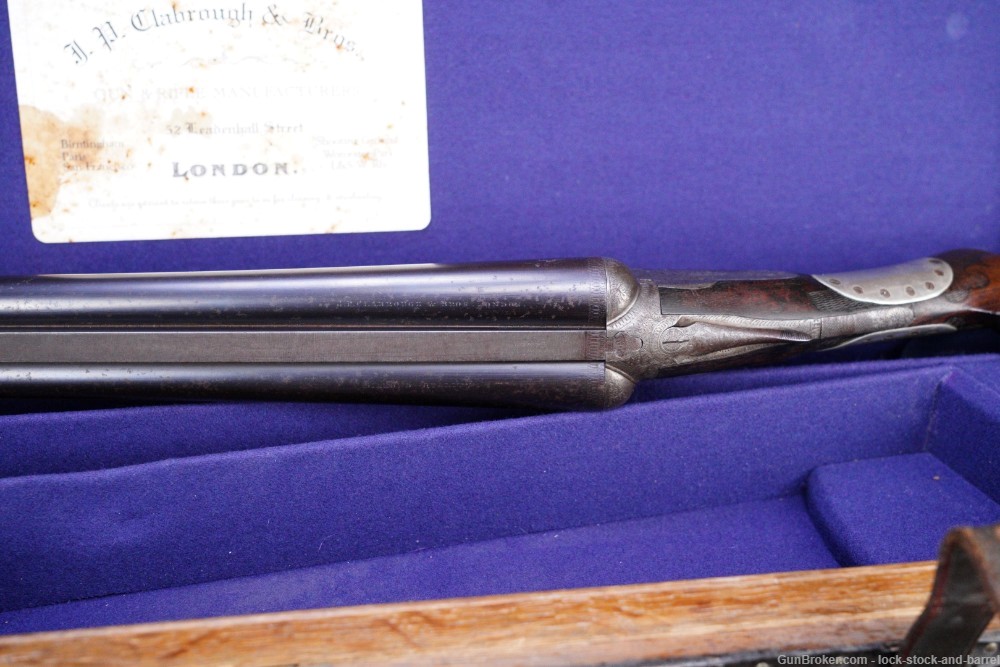 J.P. Clabrough & Bros England SxS 12 GA Double Barrel Shotgun, Antique-img-15