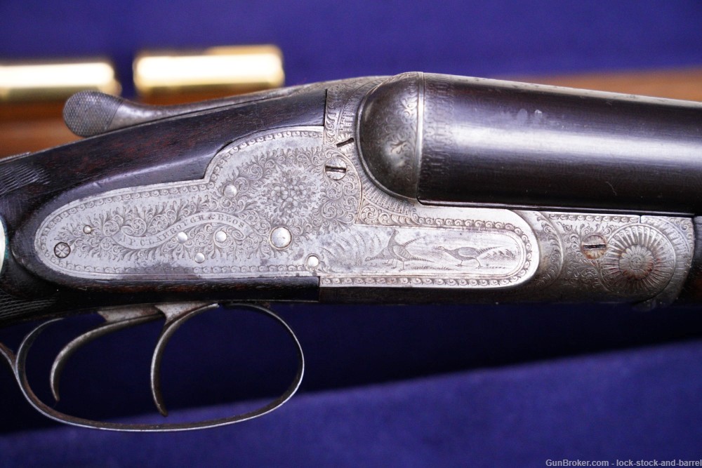 J.P. Clabrough & Bros England SxS 12 GA Double Barrel Shotgun, Antique-img-22