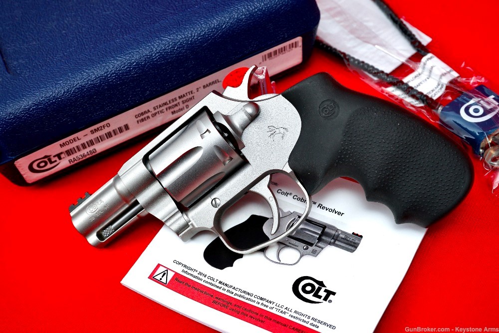 New Production Colt Cobra 2" .38 Special Stainless Original Case-img-0