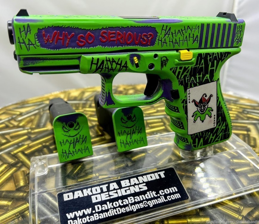  Glock 19 15rd Joker Battleworn Engraved and w/ Custom Case-img-9