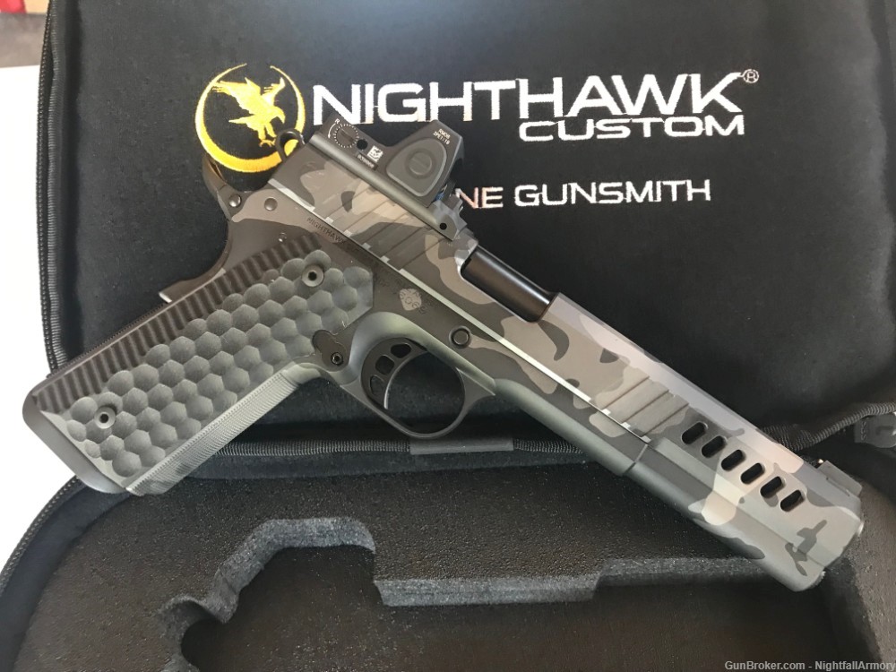 Nighthawk Custom Chairman 1911 10mm 6" Longslide IOS Trijicon RMR gray Camo-img-3