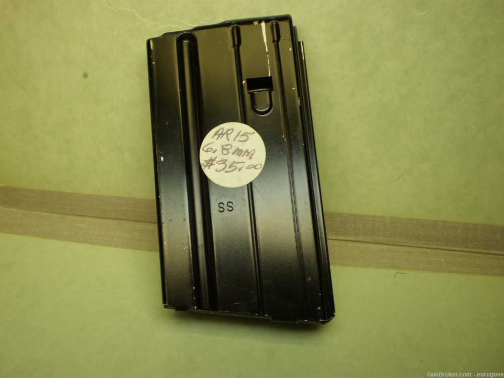 AR15 MAGAZINE, 6.8 MM, STAINLESS STEEL W/BLACK FINISH, EXCELLENT CONDITION-img-0