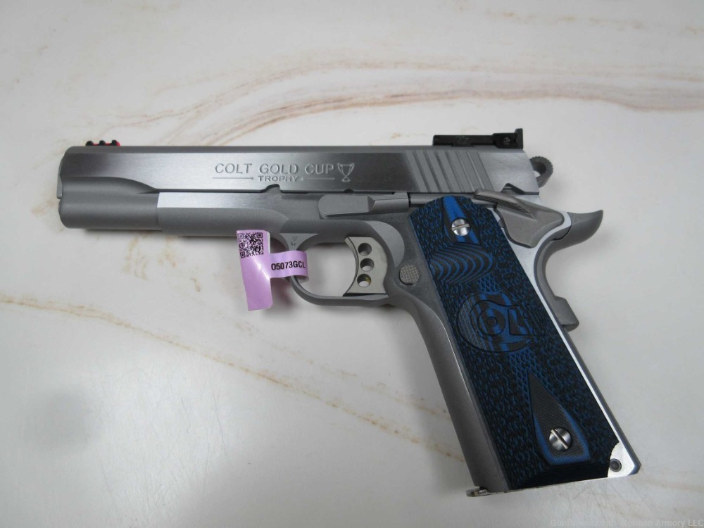 Colt GOLD CUP LITE 1911 STAINLESS .38 SUPER 5" National Match barrel -img-1