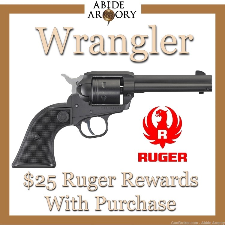 Ruger Wrangler 22 LR 2002 CLOSEOUT 6Rd Black CA Compliant 2002 New Rebate-img-0