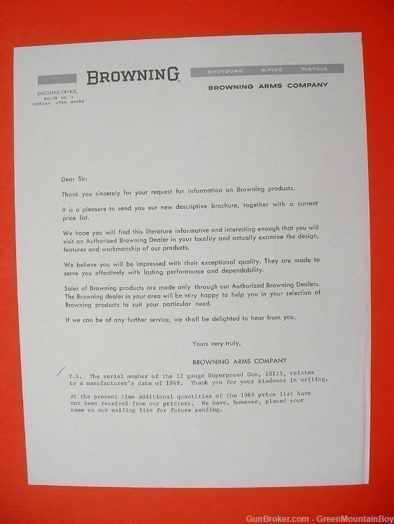 1969 OEM BROWNING Catalog, Price List, Flyers, Letter- New BL-22 - Scarce!-img-4
