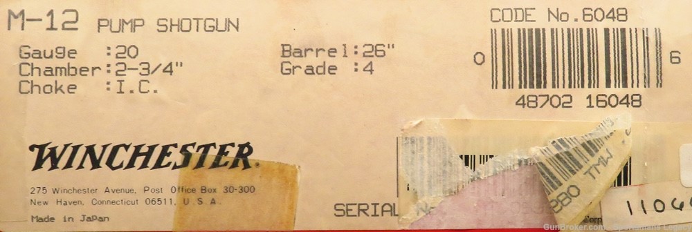 Winchester Model 12 Grade 4 20 gauge, 26, IC, 98%, box, layaway-img-12