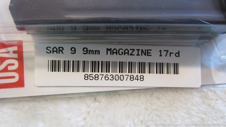 SAR9 SAR 9 9MM MAGAZINE 17 ROUND NEW IN PACKAGE NO CC FEES-img-1