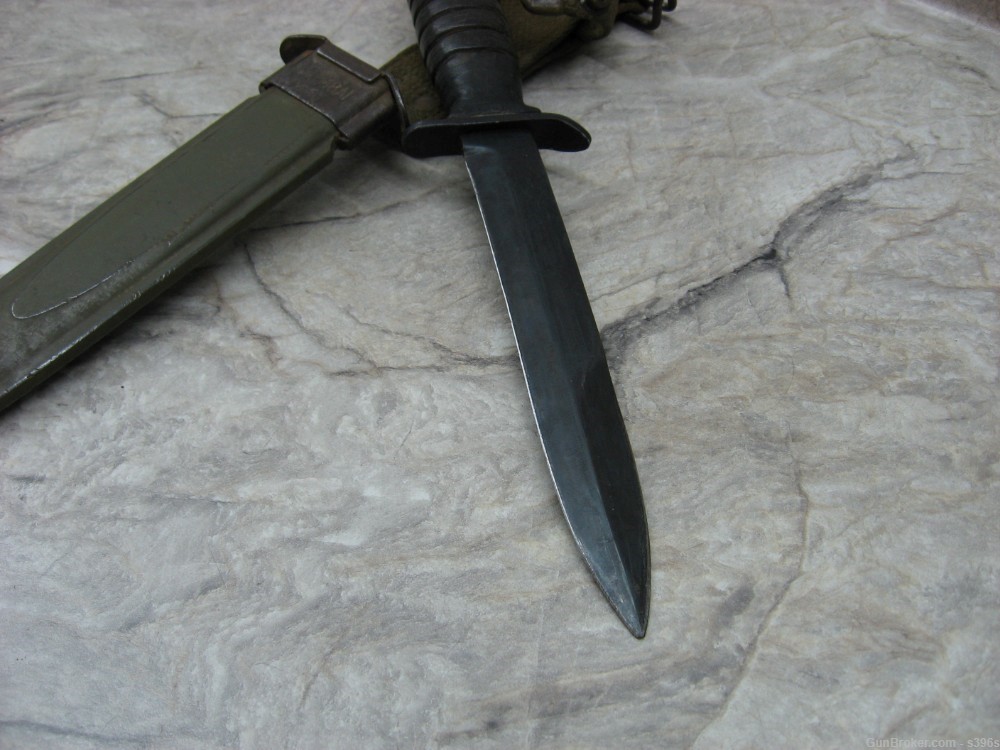 ARMY FIGHTING KNIFE LEATHER HANDLE WW2 US -img-6