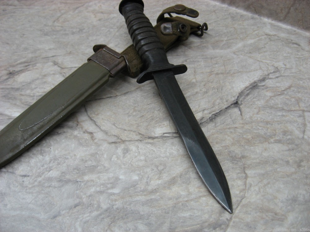 ARMY FIGHTING KNIFE LEATHER HANDLE WW2 US -img-7